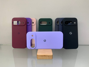 Google Pixel 9 Pro Протиударний чохол з логотипом софт тач голубий