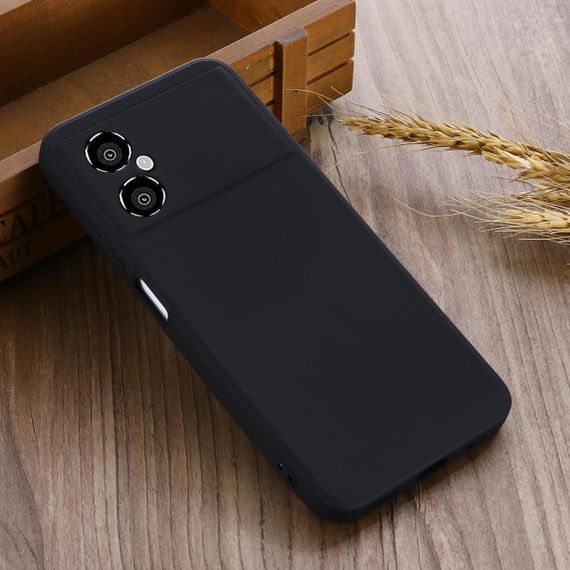 Силіконовий чохол для Xiaomi Poco M4 5G чорний з мікрофіброю Soft touch