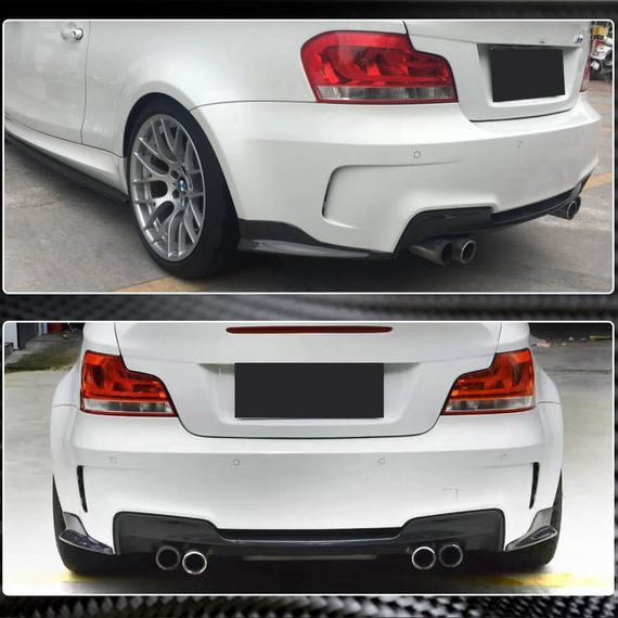 Накладки на задній бампер Flap (для E82 1M, Карбон) для BMW 1 серія E81/82/87/88 2004-2011 рр | Зображення 3