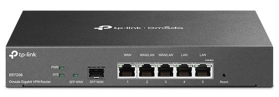 Мультисервисный маршрутизатор TP-LINK TL-ER7206 2xGE LAN 1xGE WAN 2xGE LAN 1xSFP VPN Omada (ER7206)