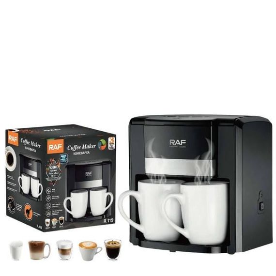 Кавоварка краплинна для 2х чашок 420 мл 650 Вт R115 Чорна