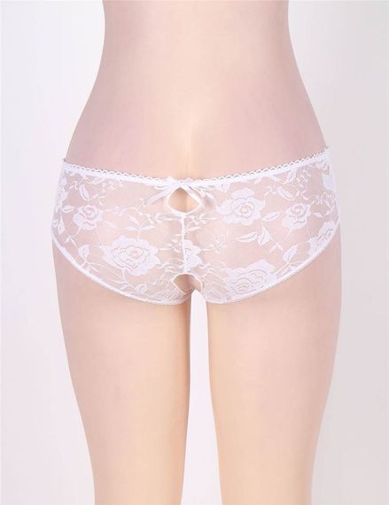 Сексуальні білі мереживні трусики Star Night з відкритим доступом, M/L Sex Aura | Зображення 4