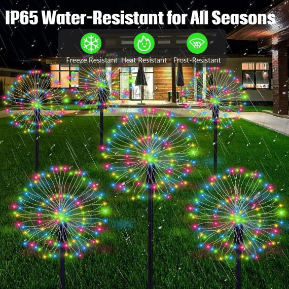 Садовые светильники "Салют" на солнечной батарее / уличный декор (SFK-41) для сада и двора, 2 шт | Зображення 2