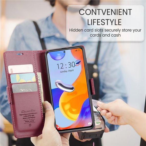 Шкіряний чохол-книжка Retro Case для Xiaomi Redmi Note 11 4G / 11s / Note 12s колір Червоний | Зображення 9