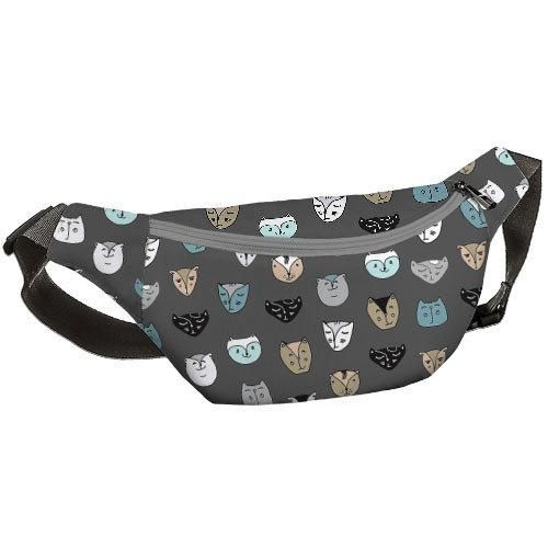 Сумка на пояс бананка Bumbag Котики 27x16 см (BB_18J005_SE_SE)