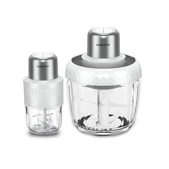 Чоппер измельчитель Sokany SKYM7032W 2в1 с чашами 0.5 и 1.5 л 800 Вт Белый | Зображення 1