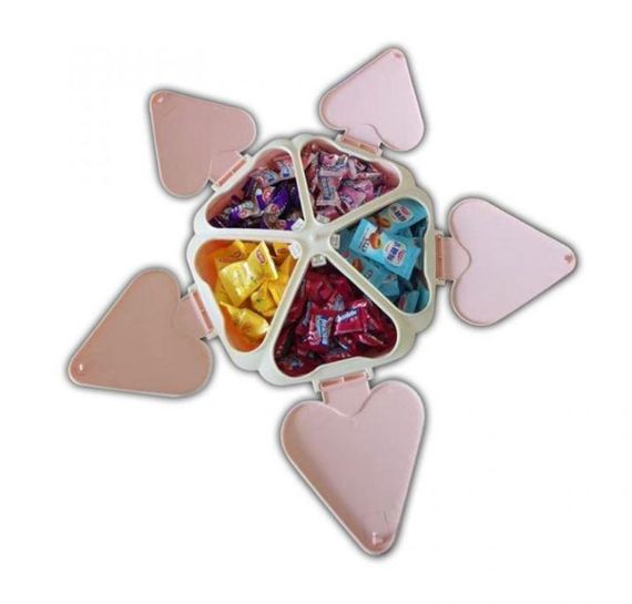 Органайзер для солодощів Peach Heart Shape · Мінажниця – цукерниця на 5 відсіків · Тарілка для закусок з підставкою для телефону | Зображення 2