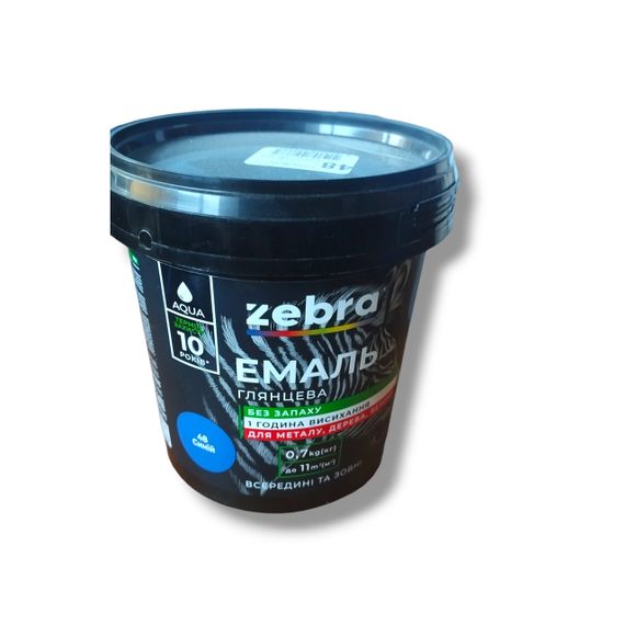 Акрилова емаль Zebra 0.7 кг Синя (№48) – без запаху, глибокий відтінок
