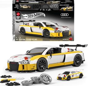 Премиум машинка-конструктор Mattel Brick Shop Hot Wheels Elite Series ’15 Audi R8 LMS 820 деталей
