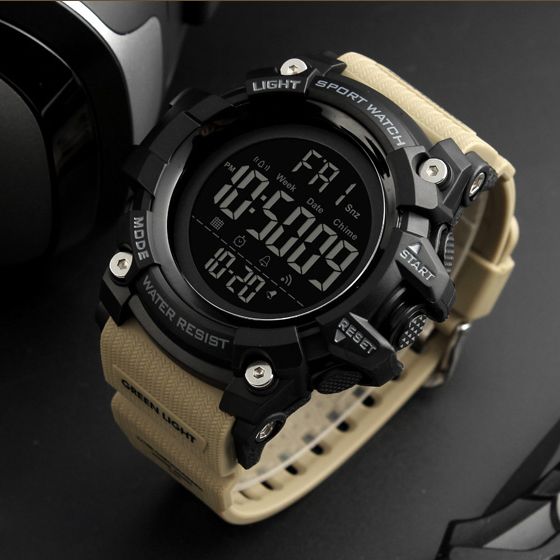 Чоловічий годинник Skmei 1384 Black-Khaki Wrisband | Зображення 2