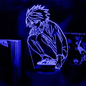 Акриловый светильник-ночник L из Тетрадь Смерти синий tty-n001969