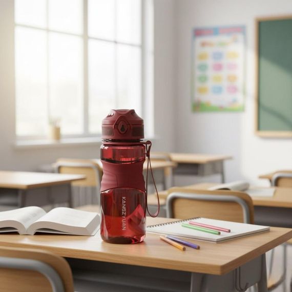 Бутылка KANGZYUAN 650 мл - Красная Tritan BPA-free, ударопрочная, спортивная с эргономичной крышкой | Зображення 8