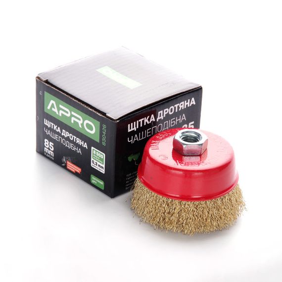Щітка чаша латуновий дріт 85 мм (УШМ) APRO 8304261 | Зображення 1