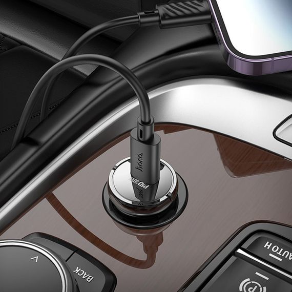 АЗП Hoco Z53 Sight PD30W (1C) + Type-C to Type-C Transparent black | Зображення 5