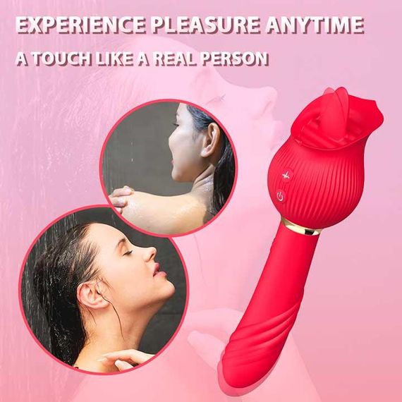 Двусторонний вибратор с языком для клитора и точки G 24 режима вибрации – Вибраторы | Зображення 5