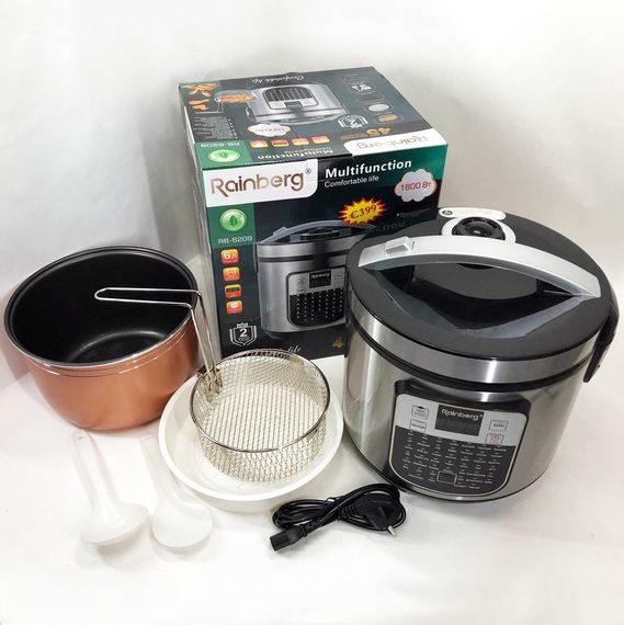 Мультиварка пароварка скороварка якісна Rainberg RB-6209 1000 W 6 л, Сенсорні мультиварки рисоварки SX-97 | Зображення 9