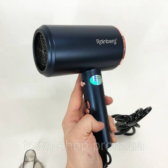 Фен Rainberg RB-2212 8800 W с регуляцией температуры и скорости для сушки и укладки волос. Цвет: синий | Зображення 5