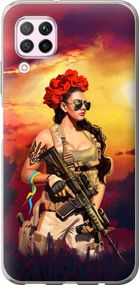 Чехол на Huawei P40 Lite Украинка с оружием "5316u-1887-17620"