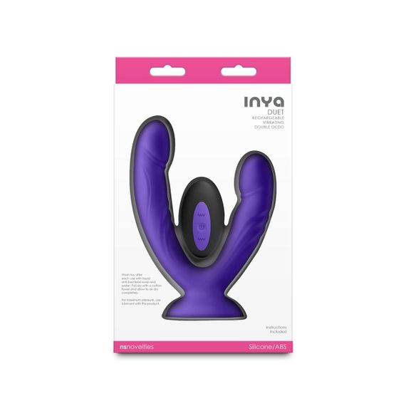 Подвійний дилдо з вібрацією NS Novelties INYA - Duet - Purple Sex Aura | Зображення 3