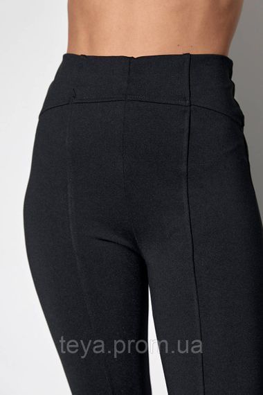 Жіночі лосини зі швами спереду колір чорний розмір M FL_001008 | Зображення 3