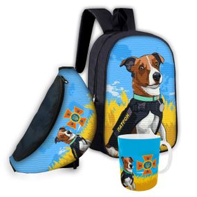 Набір дитячий Пес Патрон рюкзак 36х27см сумка-бананка, кружка з принтом для хлопчика (01569)