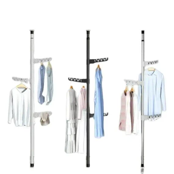 Вішалка від підлоги до стелі Hanger floor to ceiling для одягу, сушарка окремостояща телескопічна | Зображення 3