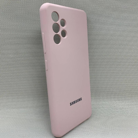 Чехол с логотипом для Samsung Galaxy A32 Противоударный | Soft Touch | Пудровый
