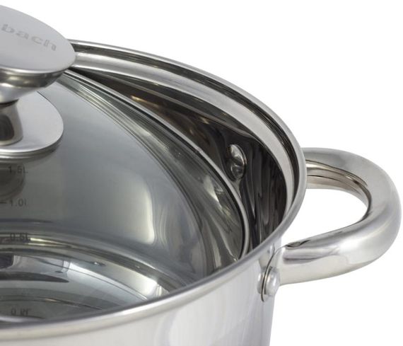 Набір 4 каструлі Ofenbach Casserole із нержавіючої сталі (1.1л, 1.7л, 2.4л, 3.4л) зі скляними кришками | Зображення 3