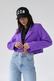 Жакет укороченного фасона без пуговиц QU STYLE - фиолетовый цвет, XS/S (есть размеры)