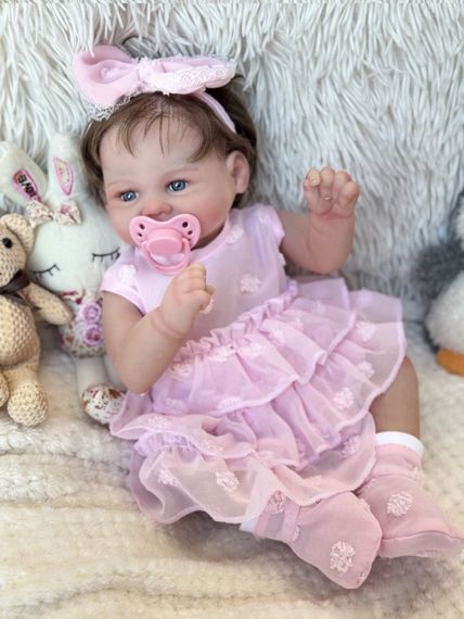 Колекційна Силіконова Лялька Реборн Немовля Новонароджена Дівчинка Римма (Вінілова Лялька) 45 см | Зображення 4