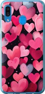 Чехол на Samsung Galaxy A30 2019 A305F Сердечки 4 из пластика FCh_019868