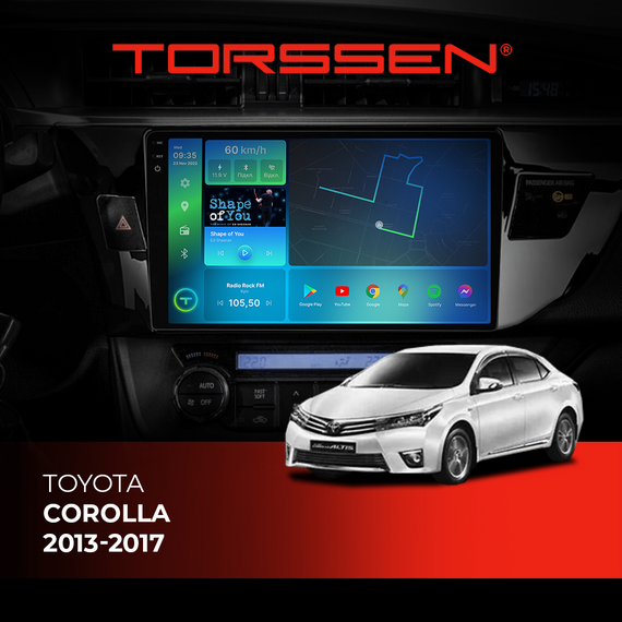 Штатна магнітола Torssen 2K Toyota Corolla 2013-2017 F106128 4G Carplay DSP