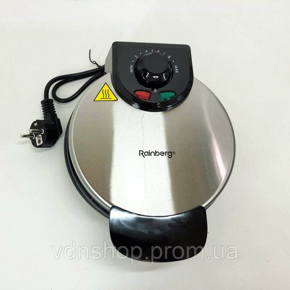 Вафельниця для рельєфних вафель Rainberg, Вафельниця з антипригарним покриттям для тонких вафель WI-88 | Зображення 8