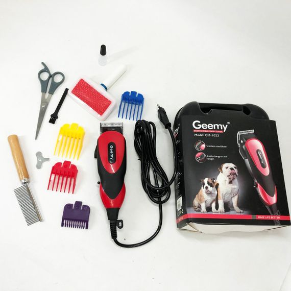 Машинка Gemei GM-1023 для стрижки тварин з 4 насадками для будь-якого типу вовни + ножиці та гребінець | Зображення 5