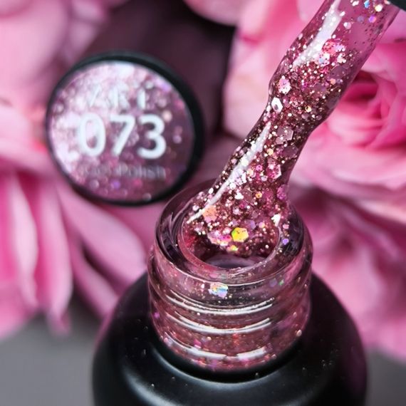 Гель-лак ART in detail 73 (розовый с искристыми блестками) 6мл