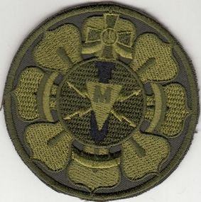 Шеврон 143 центр розмінювання ГУ забезпечення ВСУ сапери / Зелений (вишитий)
