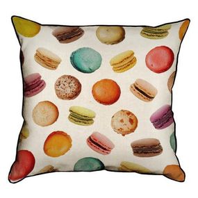 Подушка с мешковины Macarons на белом фоне 45x45 см (45PHB_SWE013_WH)