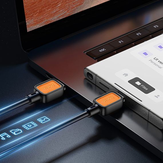 Дата кабель Hoco X108 Benefit 60W Type-C to Type-C (1m) Black | Зображення 3