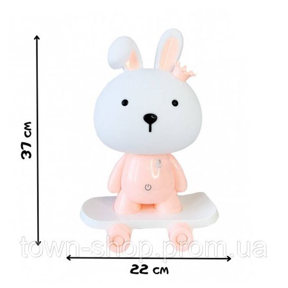 Ночник детский «Зайчик на скейте» MGZ-1407(Pink) питание от USB | Зображення 1