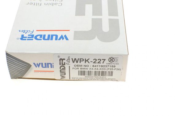 Фильтр салона BMW X3 F25 X4 F26 2.0 3.0D 10-18 угольный  WPK 227 | Зображення 3