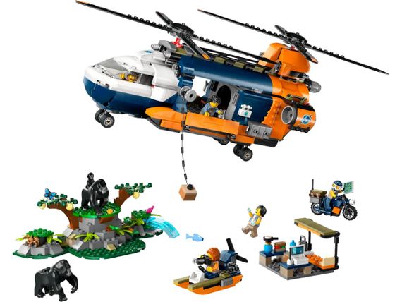 Конструктор LEGO City Вертоліт у базовому таборі для дослідження джунглів 60437 | Зображення 2