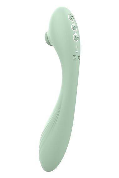 Подвійний гламурний гнучкий вібратор Dream Toys Glam Ultimate Tapping Vibe зелений Sex Aura | Зображення 1