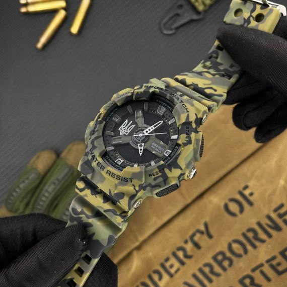 Чоловічий годинник Awarder 005 Тризуб срібло Camo Green | Зображення 1