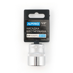 Насадка шестигранна 1/2" 24мм CrV APRO