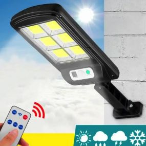 ОЧЕНКА! Вуличний ліхтар на стовп із пультом на сонячних батареях Solar Light 6COB (Плохе паковання 3079)