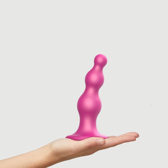 Насадка для страпона Strap-On-Me Dildo Plug Beads Framboise Metallic M | Зображення 2