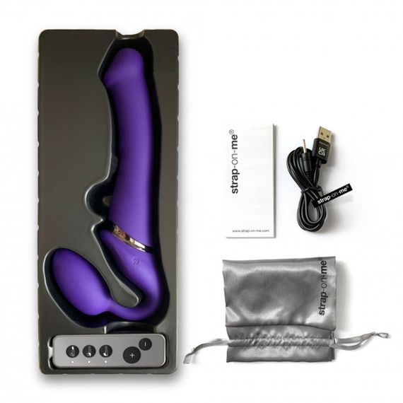 Безремневий страпон з вібрацією, Strap On Me-Strapless Vibrating, фіолетовий, 19 х 3.7 см Sex Aura | Зображення 7