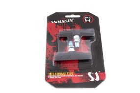 Колодки тормозные велосипедные (ободные, V-brake)   (черные)   (mod:4)   DS