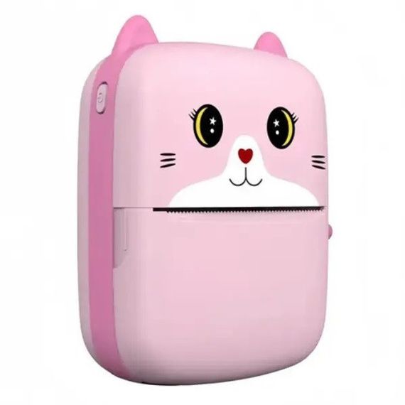 Портативный детский термопринтер с Bluetooth A8 Cat мини принтер для телефона Pink SD-79 | Зображення 2