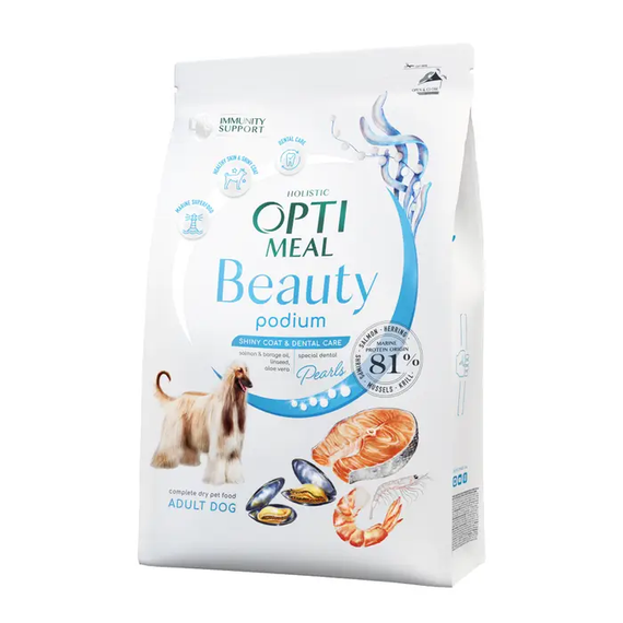 Сухий корм Optimeal Beauty Podium для дорослих собак усіх порід, морепродукти 4 кг